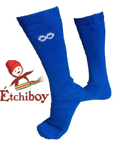 Knee high Socks Bas Hauteur Du Genou Alpaca Wool Laine Alpaga Blue Bleu One Size Fits All 1