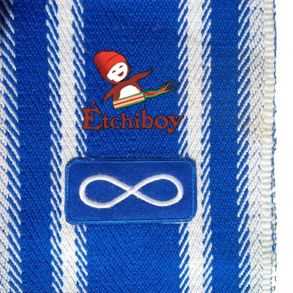 Métis Sash Blue Métis Flag Large Alpaca Ceinture Fléchée Drapeau Métis Bleu Grande Alpaga