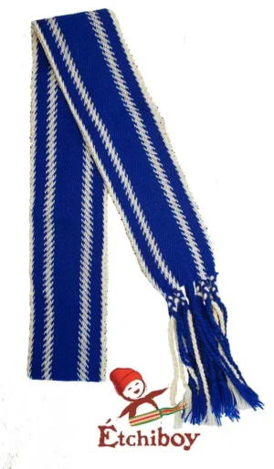 Métis Sash Blue Métis Flag Small Alpaca Ceinture Fléchée Drapeau Métis Bleu Petite Alpaga