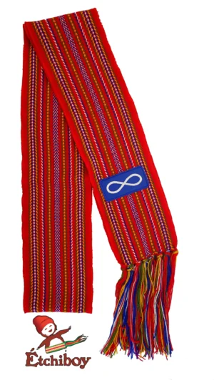 Métis Sash Québec Medium Polyester With Métis Patch Ceinture Fléchée Moyenne Avec Drapeau Métis