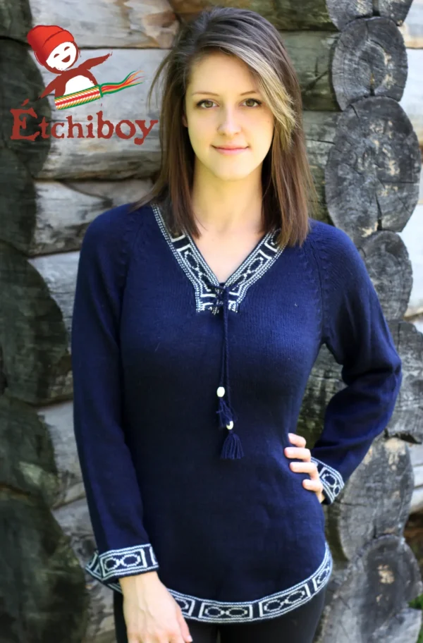 Navy Blue Sweater Chandail Bleu Marin