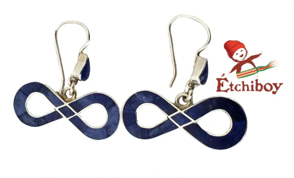 Silver Earrings Métis Blue Boucles D'oreilles en Argent Bleues