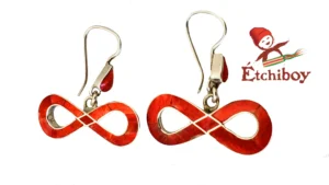 Silver Earrings Métis Red Boucles D'oreilles en Argent Rouges