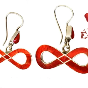 Silver Earrings Métis Red Boucles D'oreilles en Argent Rouges