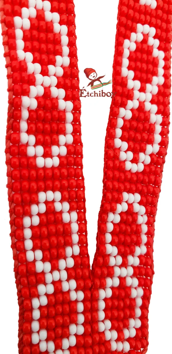 Lanyard Métis Red Beaded Lanière Métis Rouge Perlée