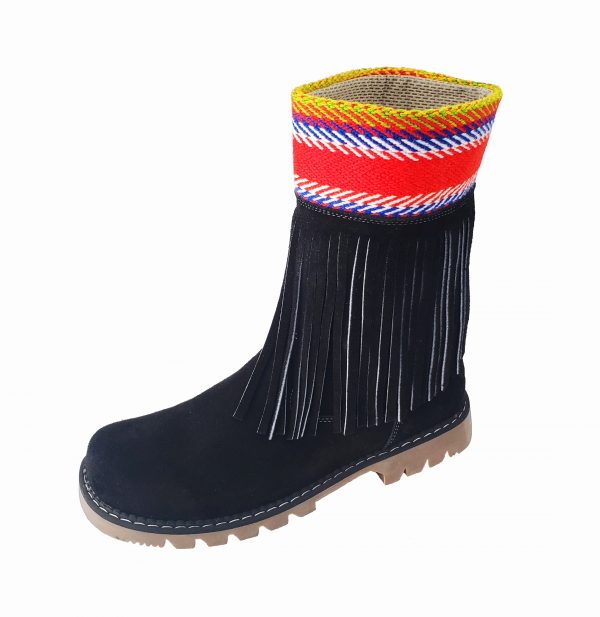 La Galette Leather Ankle Boot With Fringes Bottine Cuir Avec Franges 1