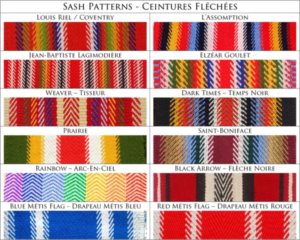 sash patterns patrons de ceintures fléchées