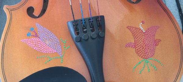 Fiddle With Metis Beadwork Design Violon Avec Dessin de Perlage Métis - Pattern/Modèle -17 1