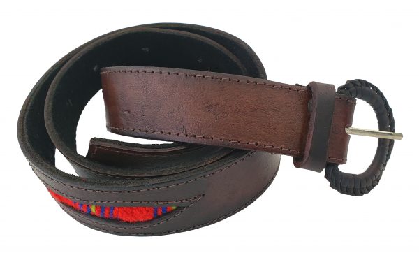 Leather Belt with Sash Inserts Ceinture de Cuir avec la Ceinture Fléchée Incrustrée 6