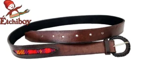 Belt Louis Riel / Coventry Brown Leather Ceinture Brune En Cuir