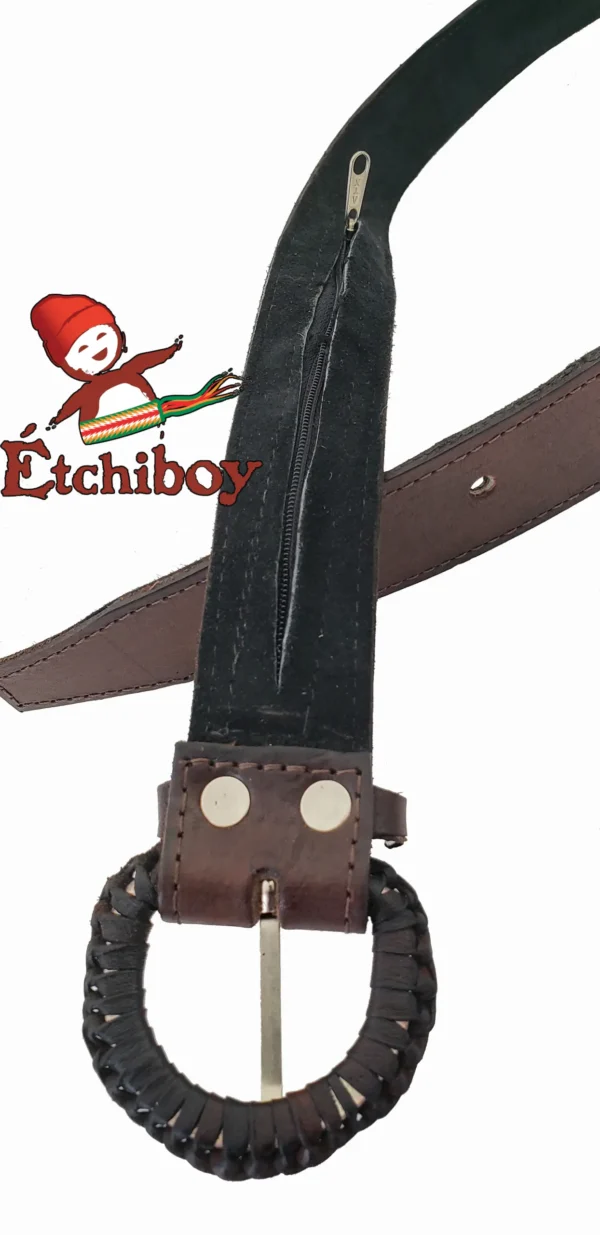 Belt Louis Riel / Coventry Brown Leather Ceinture Brune En Cuir